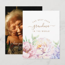 Floral Persoonlijke Moederdag Kaart voor oma