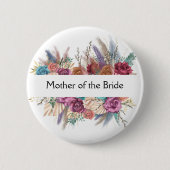 Floral Persoonlijke Trendy Wedding Bridal Partij Ronde Button 5,7 Cm (Voorkant)