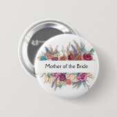 Floral Persoonlijke Trendy Wedding Bridal Partij Ronde Button 5,7 Cm (Voorkant /achterkant)