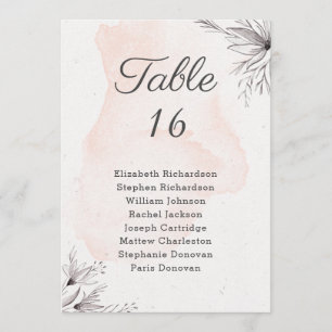 Floral perzikgrijs romantisch huwelijkszitje programmakaart
