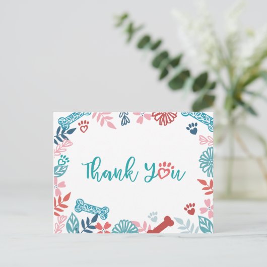 Floral Pet Pattern Afspraak Herinnering Bedankt Briefkaart (Staand voorkant)