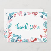 Floral Pet Pattern Afspraak Herinnering Bedankt Briefkaart (Voorkant / Achterkant)