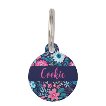 Floral pet tag
