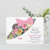 Floral Pet Vrijgezellenfeest Tea Party Uitnodiging (Staand voorkant)