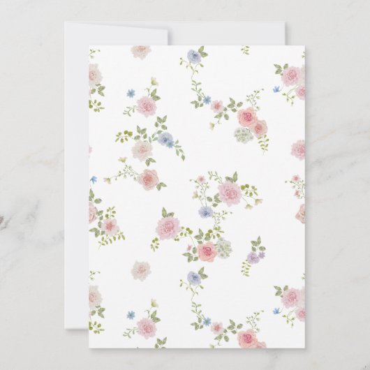 Floral Petals and Prosecco Bridal Shower Kaart (Achterkant)