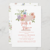 Floral Petals and Prosecco Bridal Shower Kaart (Voorkant / Achterkant)