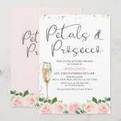 Floral Petals en Prosecco Vrijgezellenfeest Kaart (Voorkant / Achterkant)