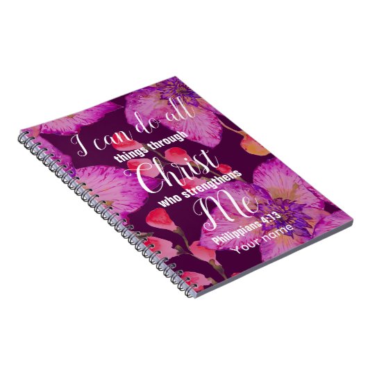 Floral Philippians 4:13 Bijbel Notitieboek (Rechterzijde)