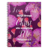 Floral Philippians 4:13 Bijbel Notitieboek (Voorkant)