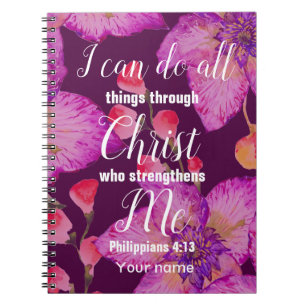 Floral Philippians 4:13 Bijbel Notitieboek