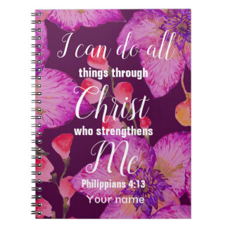 Floral Philippians 4:13 Bijbel Notitieboek