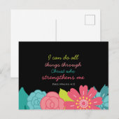 Floral Philippians 4:13 Briefkaart (Voorkant / Achterkant)