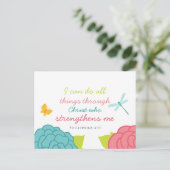 Floral Philippians 4:13 Briefkaart (Staand voorkant)