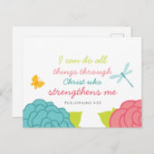 Floral Philippians 4:13 Briefkaart (Voorkant / Achterkant)