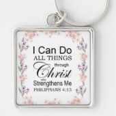Floral Philippians BijbelscriptSleutelhanger Sleutelhanger (Voorkant)