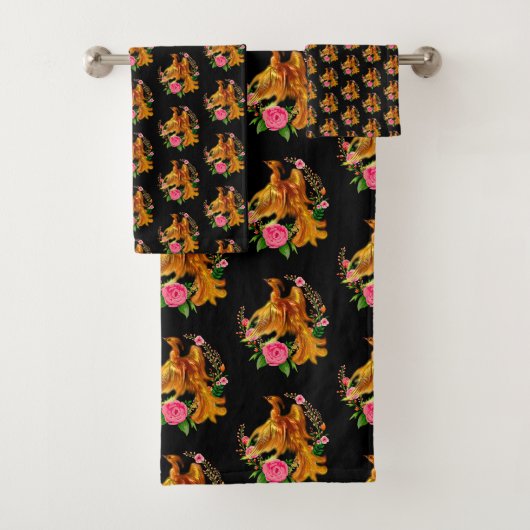 Floral Phoenix stijgt op uit de Fiery Ashes fantas Bad Handdoek (Insitu)