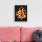 Floral Phoenix stijgt op uit de Fiery Ashes fantas Canvas Afdruk (Insitu (Woonkamer))