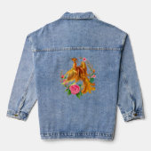 Floral Phoenix stijgt op uit de Fiery Ashes fantas Denim Jacket (Achterkant)