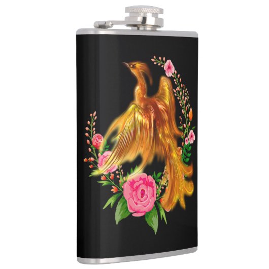 Floral Phoenix stijgt op uit de Fiery Ashes fantas Heupfles (Rechts)