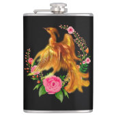 Floral Phoenix stijgt op uit de Fiery Ashes fantas Heupfles (Voorkant)
