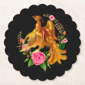 Floral Phoenix stijgt op uit de Fiery Ashes fantas Kartonnen Onderzetters (Voorkant)