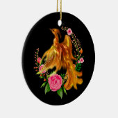 Floral Phoenix stijgt op uit de Fiery Ashes fantas Keramisch Ornament (Rechts)