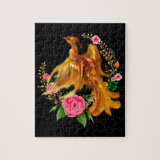 Floral Phoenix stijgt op uit de Fiery Ashes fantas Legpuzzel (Verticaal)