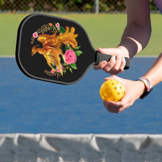 Floral Phoenix stijgt op uit de Fiery Ashes fantas Pickleball Paddle (Insitu)