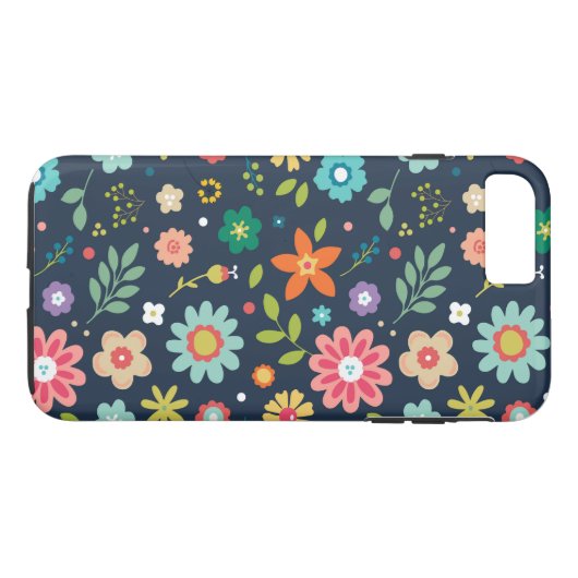 Floral Phone Case iPhone 8 Plus Hoesje (Achterkant (Horizontaal))