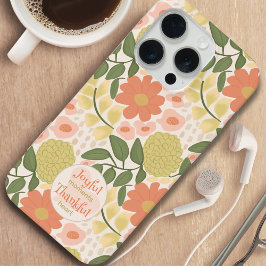 Floral Phone Case - Joyful Moments Thankful Heart iPhone 15 Pro Case