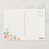 Floral Photo Birth Announement Briefkaart (Achterkant)