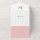 Floral Photo Birth Announge & Bedankt Card All In One Uitnodiging (Buitenkant)