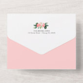 Floral Photo Birth Announge & Bedankt Card All In One Uitnodiging (Achterkant)