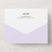 Floral Photo Birth Announge & Bedankt Card All In One Uitnodiging (Achterkant)