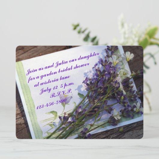 Floral Photo Bridal Shower Kaart (Staand voorkant)