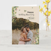 Floral Photo Collage Happy Wedding Jubileum Kaart (Gele Bloem)