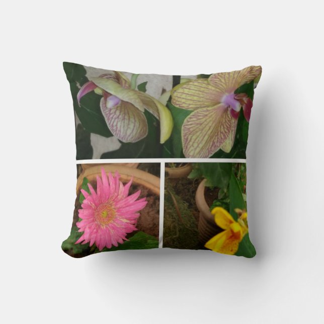 Floral Photo Collage Pillow Kussen (Voorkant)