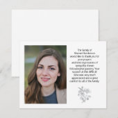 Floral Photo Funeral Bedankt Opmerking Kaart (Voorkant / Achterkant)