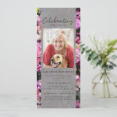  Floral Photo Funeral Digitale Uitnodiging (Staand voorkant)