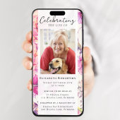  Floral Photo Funeral Digitale Uitnodiging