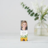 Floral Photo Funeral Memorial Poem Bladwijzer Mini Visitekaartje (Staand voorkant)