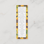 Floral Photo Funeral Memorial Poem Bladwijzer Mini Visitekaartje (Achterkant)