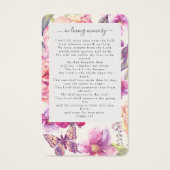 Floral Photo Funeral Memorial Prayer Kaart (Achterkant)