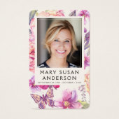 Floral Photo Funeral Memorial Prayer Kaart (Voorkant)