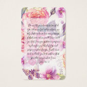Floral Photo Funeral Memorial Prayer Kaart (Achterkant)