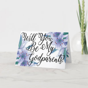 Floral Photo Godouders Voorstel Kaart