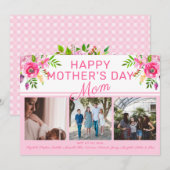 Floral Photo Happy Moederdag van groep Feestdagenkaart (Voorkant / Achterkant)