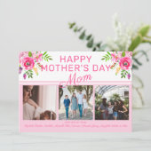 Floral Photo Happy Moederdag van groep Feestdagenkaart (Staand voorkant)