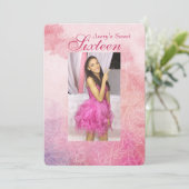 Floral Photo Invitation Kaart (Staand voorkant)