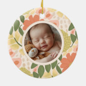 Floral Photo Keepsake Ornament - Joyful Moments  (Achterkant)